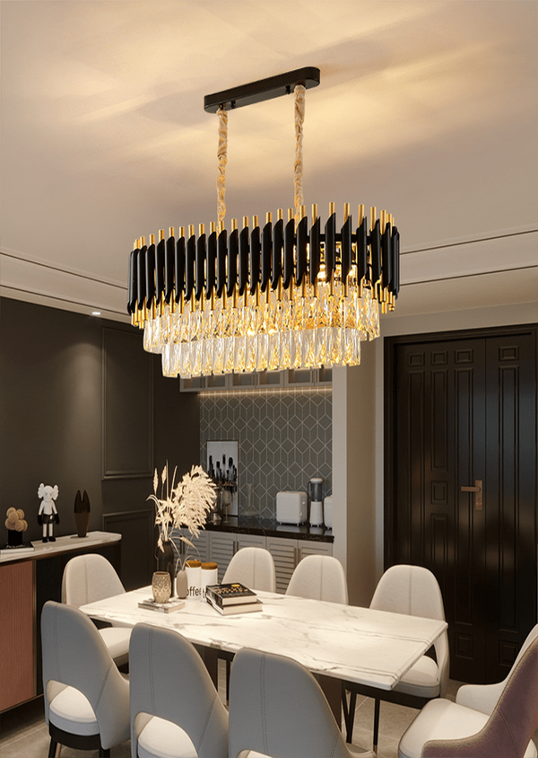modern black+gold chandilier