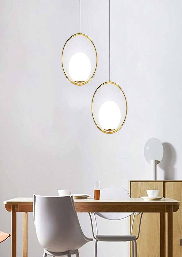 Single glass metal pendant light 120