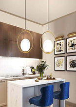 Single glass metal pendant light 120