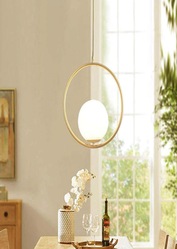 Single glass metal pendant light 120