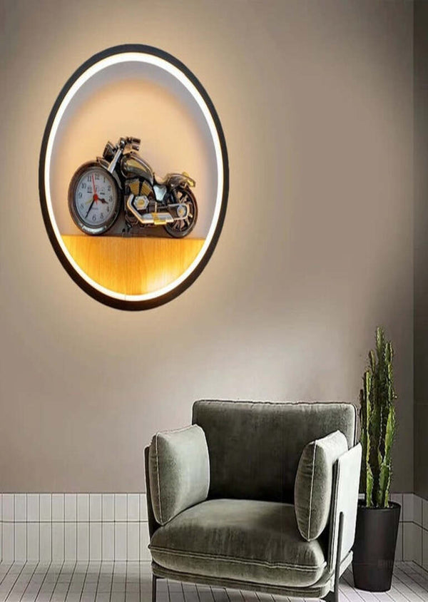 ring with bullet clock wall light