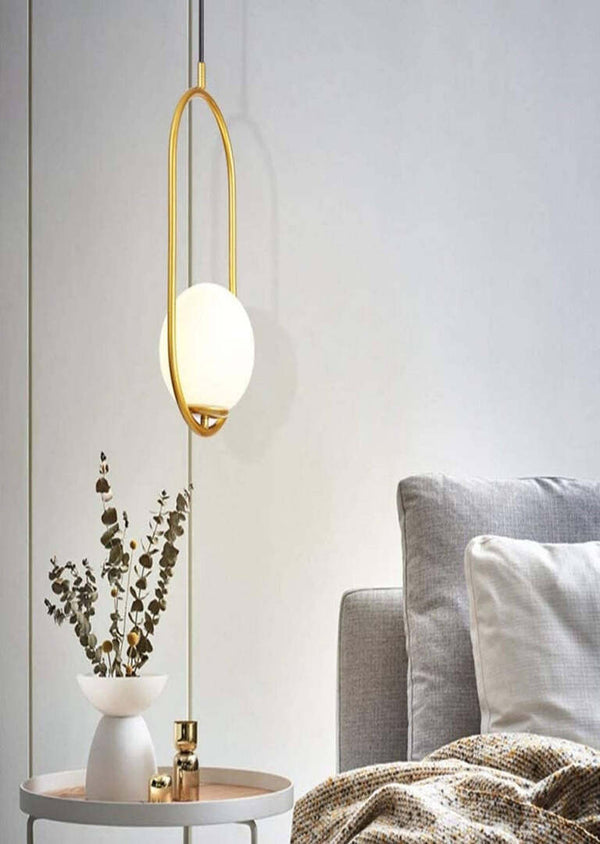 Oval metal pendant light 121