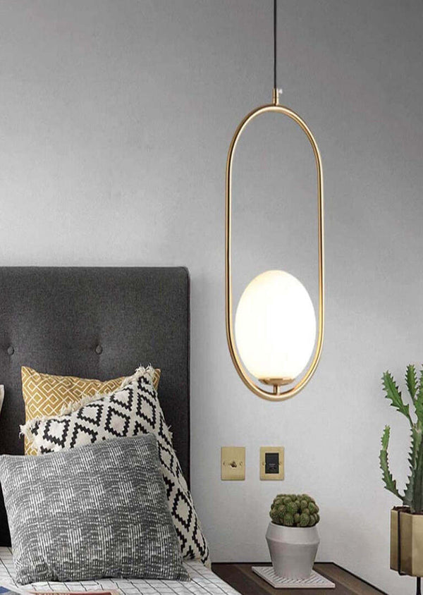 Oval metal pendant light 121