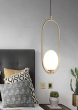 Oval metal pendant light 121