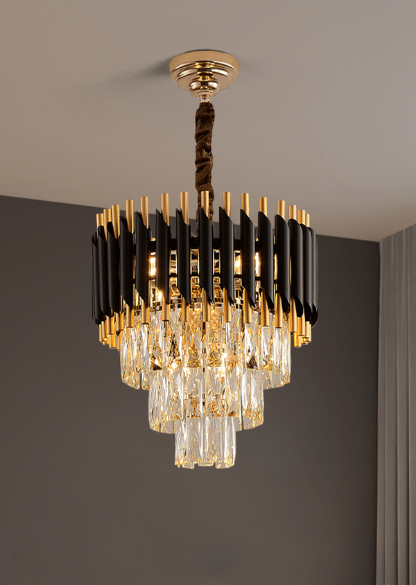 mamba chandilier  black with gold