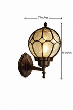 Windsor Globe Outdoor Wall Light –  Antique Bronze Exterior Lantern with Seeded Glass