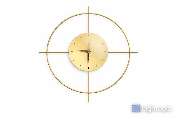 Modern Gold Geometric Wall Clock – 20-Inch Luxury Metal Clock