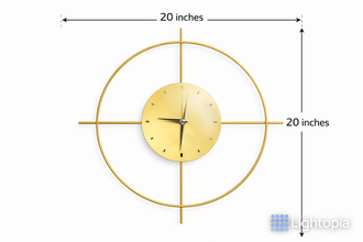 Modern Gold Geometric Wall Clock – 20-Inch Luxury Metal Clock