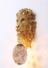 lion face wall light