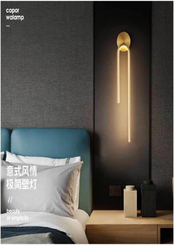 golden metal led wall light 1009